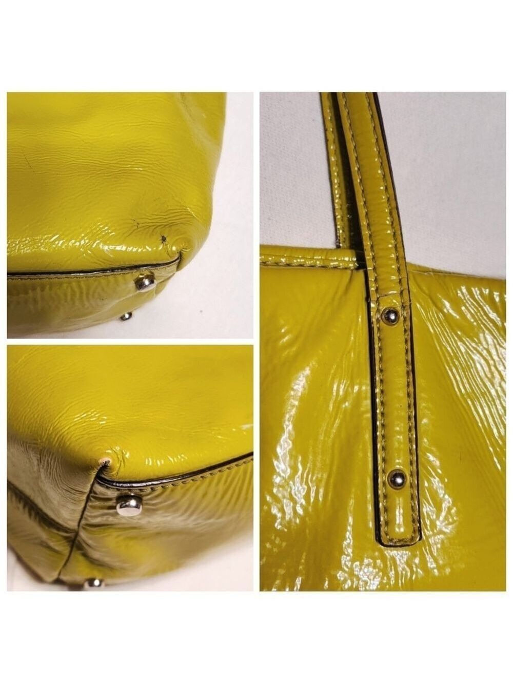 Kate Spade Yellow Patent Leather Large Shopper Tote Bag - Picture 10 of 12